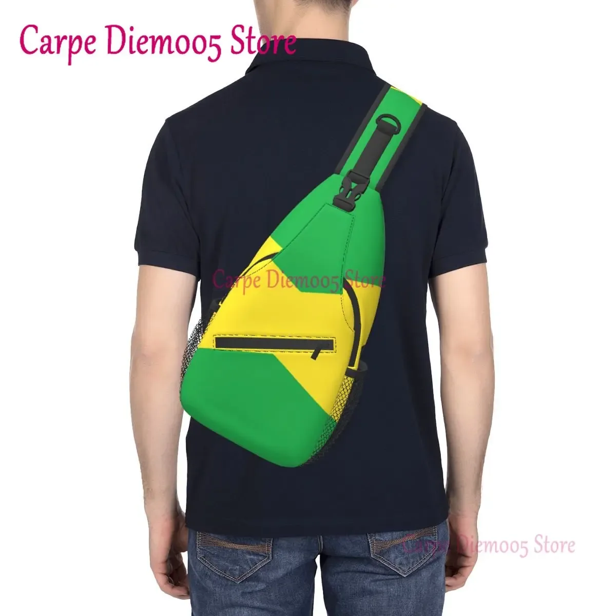 sac à dos à bandoulière drapeau de la jamaïque pour hommes et femmes, sac de sport durable pour le cyclisme, les voyages, la randonnée, le jour