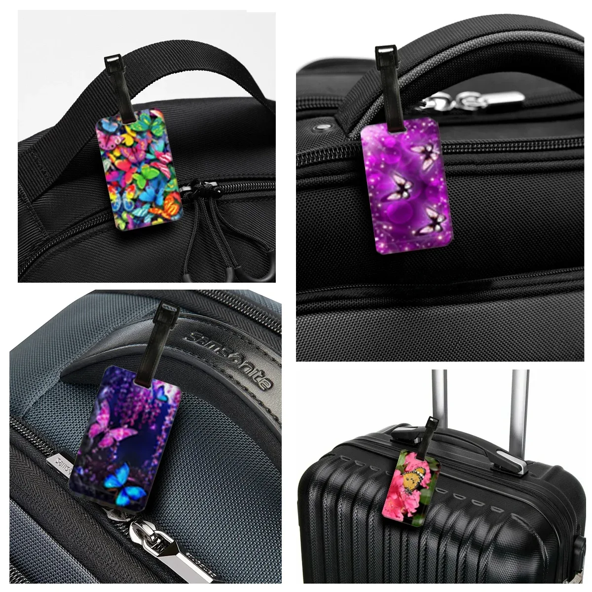 les femmes adorent les étiquettes de bagage en forme de papillon, les étiquettes de voyage, les porte-adresses pour valises, les porte-billets d'embarquement, les étiquettes de bagage portables et les tickets de voyage.
