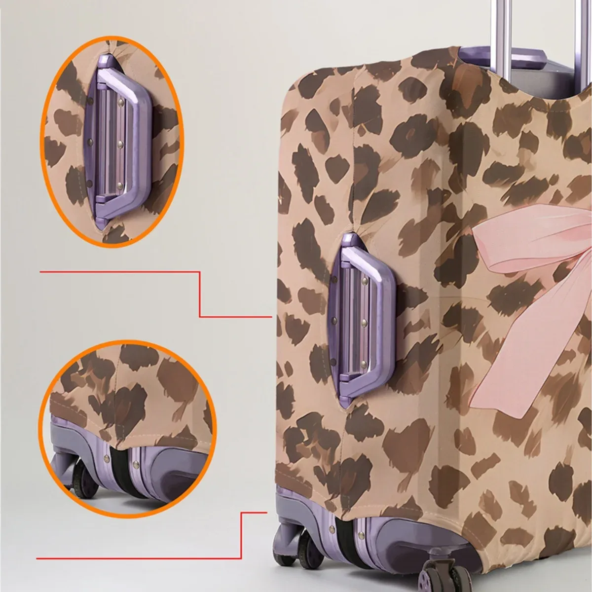 housse de protection pour bagages à motif animal, ensemble adapté aux housses de bagages de 18 à 32 pouces, housse de poignée de valise, accessoires de voyage