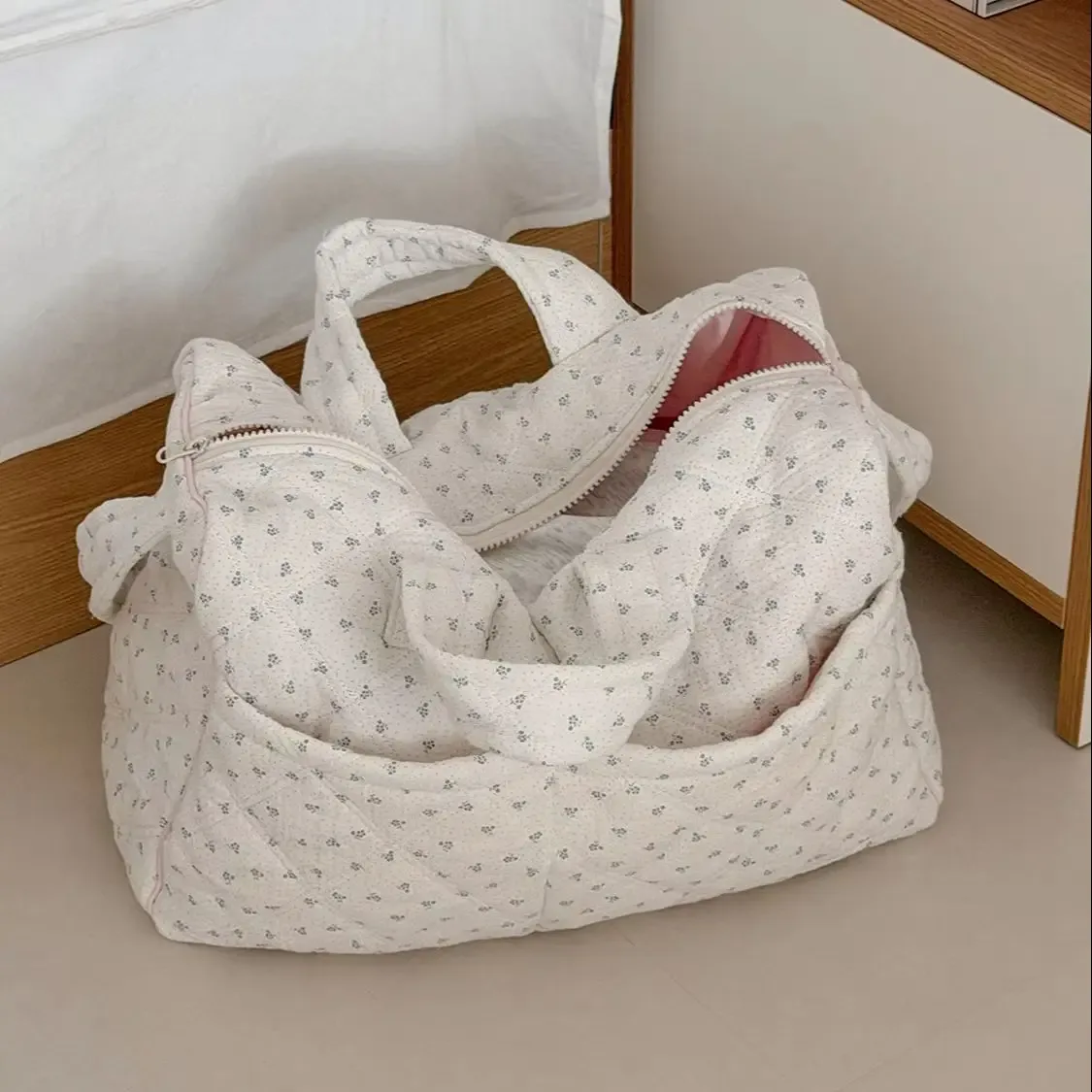 sac de voyage floral frais et élégant style yt, nouveau sac à main grande capacité, sac fourre-tout pour étudiants et navetteurs