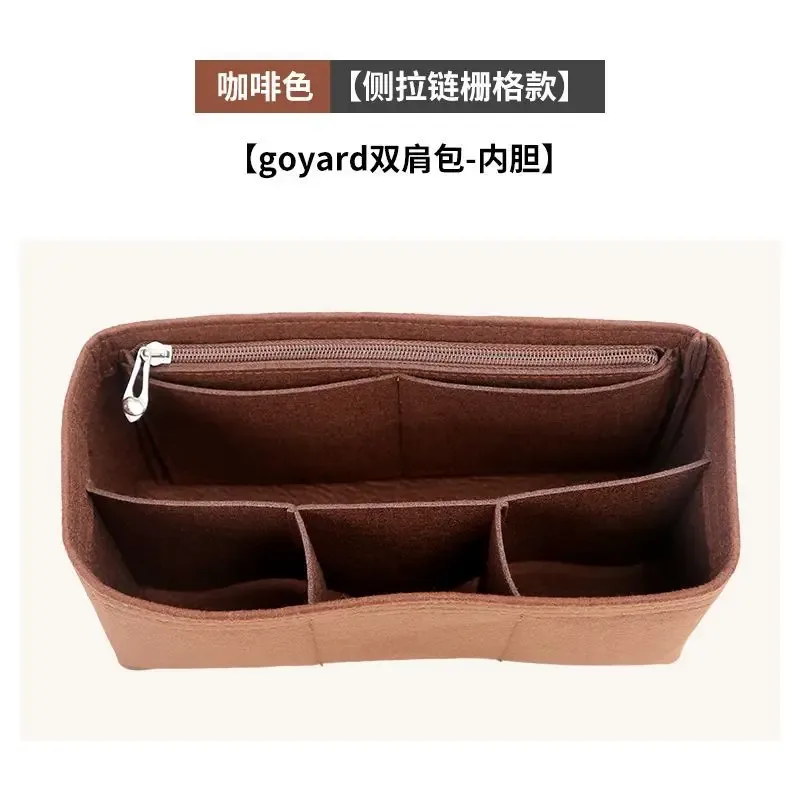 organisateur en feutre de qualité supérieure pour sac fourre-tout classique à poignée supérieure, sac intérieur de luxe pour sac à main, pochette de maintien avec fermeture éclair anti-affaissement