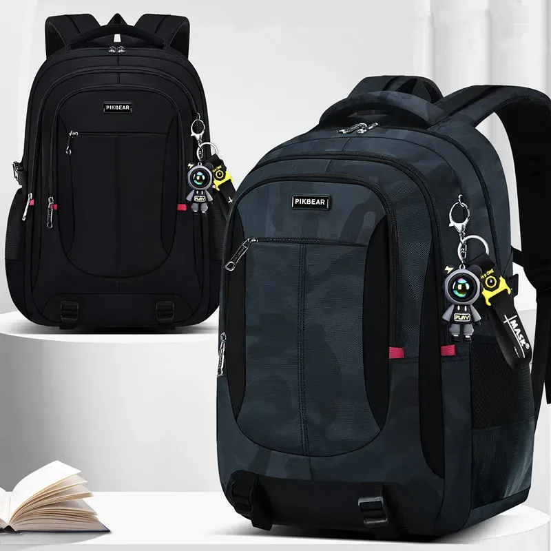 Sac Dos Nylon Camouflage Noir Garçons Sacs École Poignée Latérale Zippée Rose Activités Scolaires