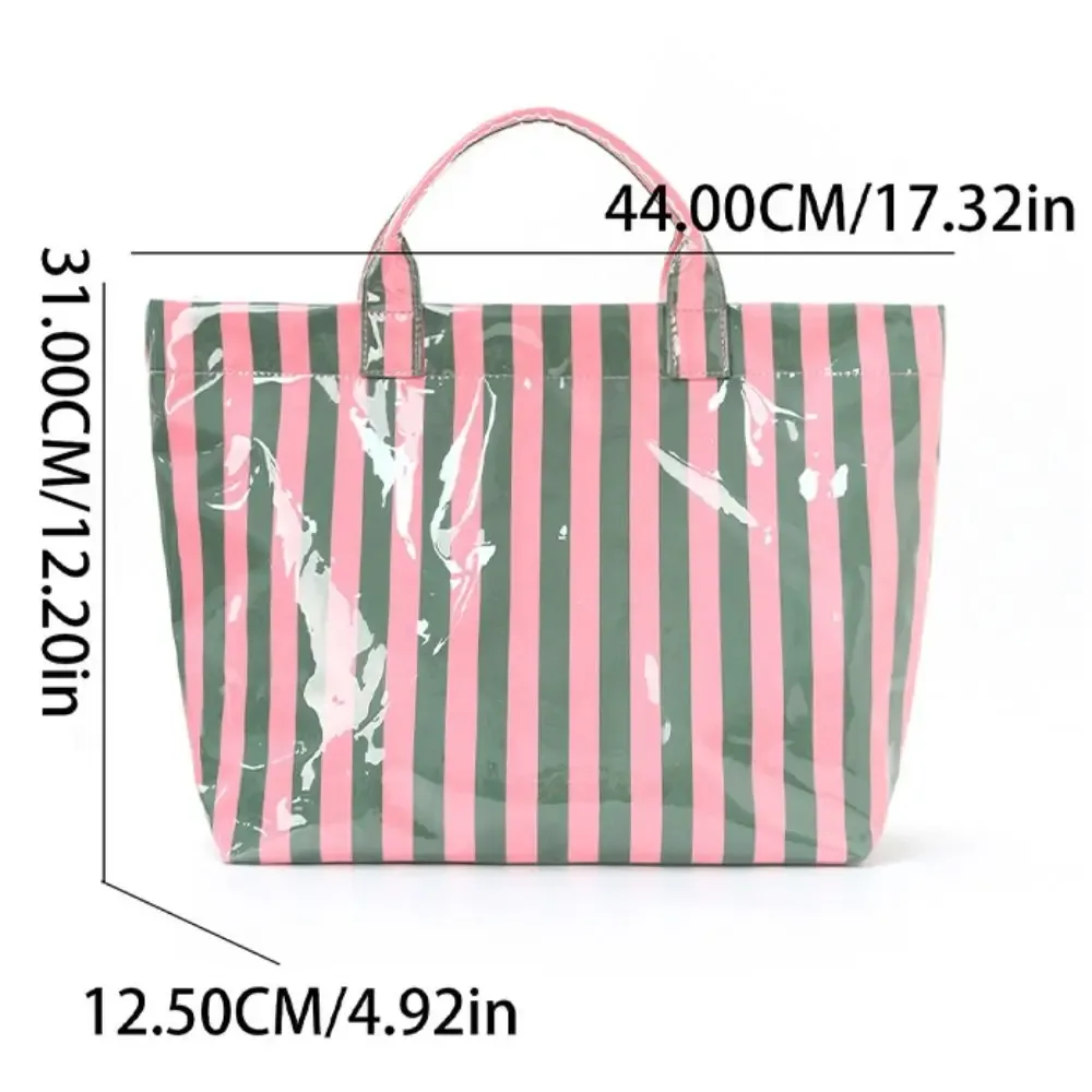 sac à main de voyage en polyester, design rayé, grande capacité, bagage à main, sac à bandoulière, valise de rangement pliable, accessoires de voyage
