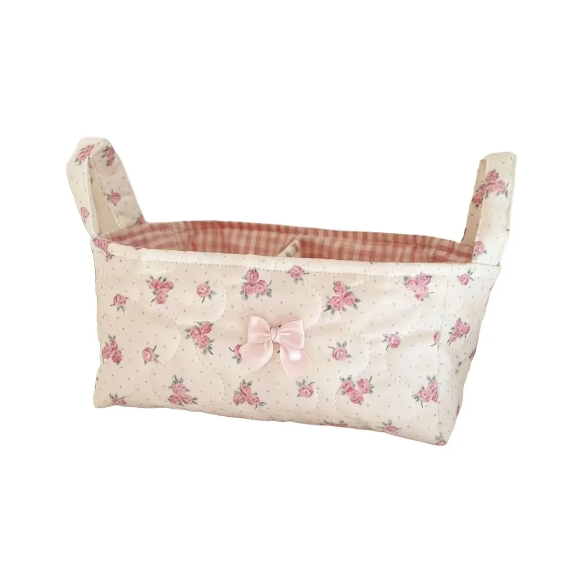 nouveau panier de rangement superposé en coton tressé, style ins, pour décoration de bureau et organisateur de cosmétiques, motif 'cœur de fille'