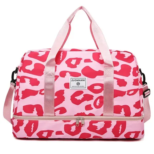 nouveau sac de voyage en nylon grande capacité 2026 avec imprimé animal, sac de sport et de rangement portable pour femme, idéal pour le week-end et les nuits courtes