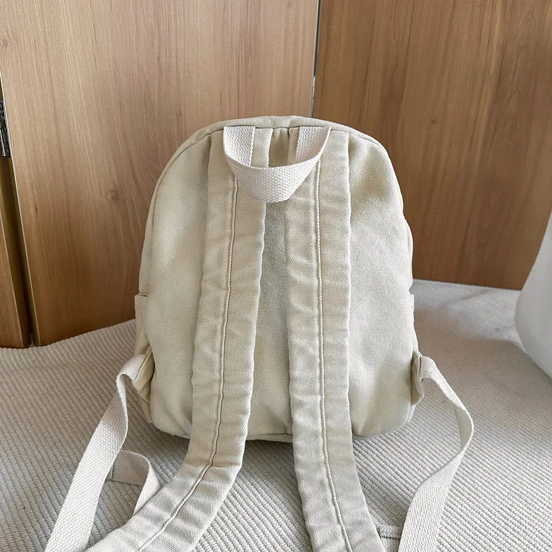 petits sacs à dos 100% coton pour femmes, sacs de loisirs ou de voyage en toile solide, sacs d'école mignons en tissu pour enfants, sacs à bandoulière vert