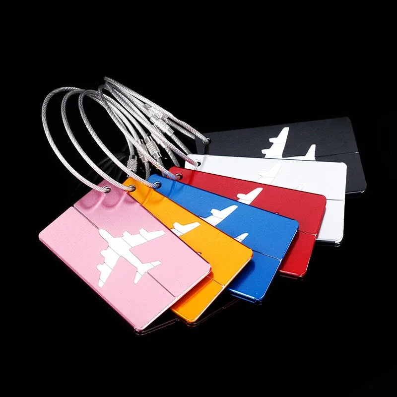 étiquette de bagage portable en alliage pour délit de vol créatif, porte-adresse d'identité de valise, étiquette d'embarquement de bagages, étiquette de sac
