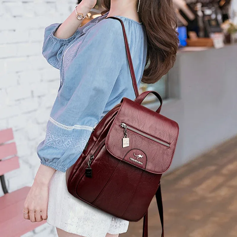 sacs à dos en cuir pour femmes, sac à dos vintage de bonne qualité pour filles, sac d'école de voyage, nouvelle collection 2024