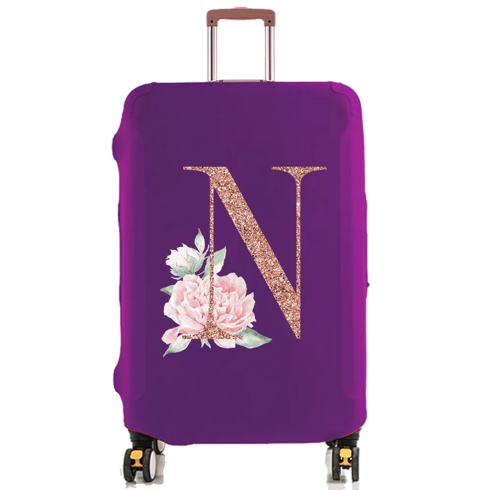 housse de protection pour bagages de 18 à 32 pouces, accessoires de voyage, tissu extensible illimité en or rose, housse anti-poussière, boîtier de chariot