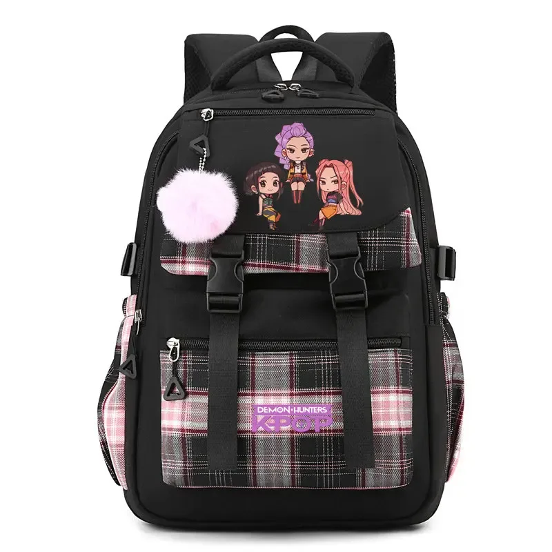 sac à dos d'étudiant k-pop demon hunters, cartable de grande capacité pour adolescents, sac à dos de voyage pour ordinateur portable pour femmes, cadeau