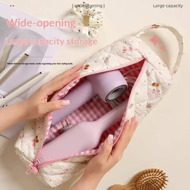 sac de rangement pour sèche-cheveux, matelassé, grande capacité, anti-poussière, sac de rangement pour boucleur avec poignée, étui de transport portable pour voyage