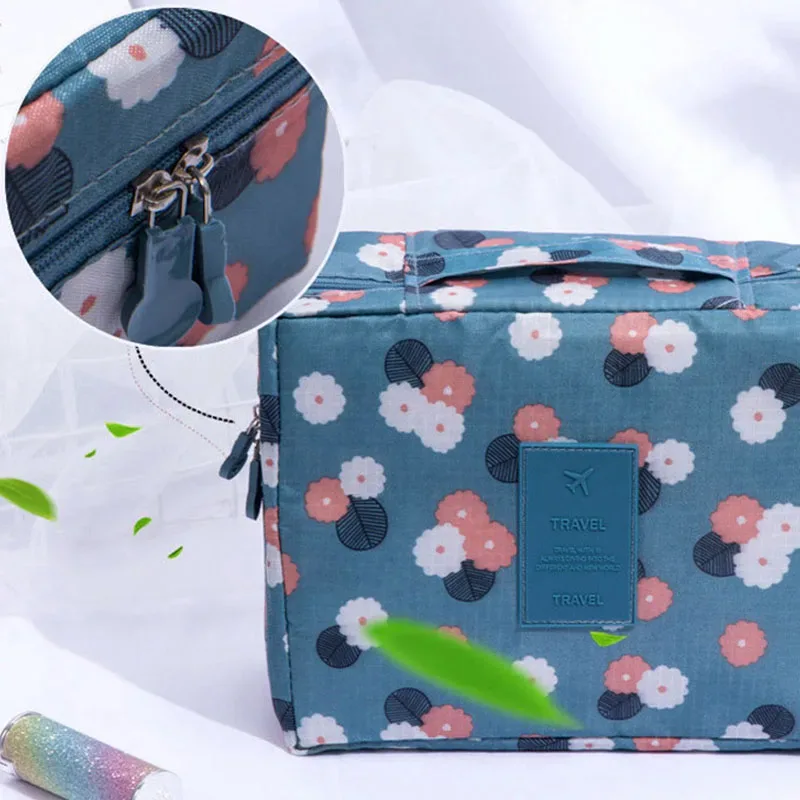 trousse de maquillage de voyage portable pour filles, étanche, multi-compartiments, multifonctionnelle, organisateur de toilette pour femmes