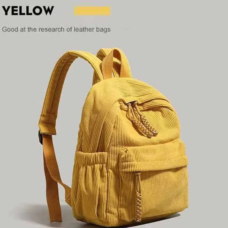 Sac à dos en velours côtelé multicolore pour femmes, Design élégant pour un usage quotidien, les sorties, pratique et polyvalent