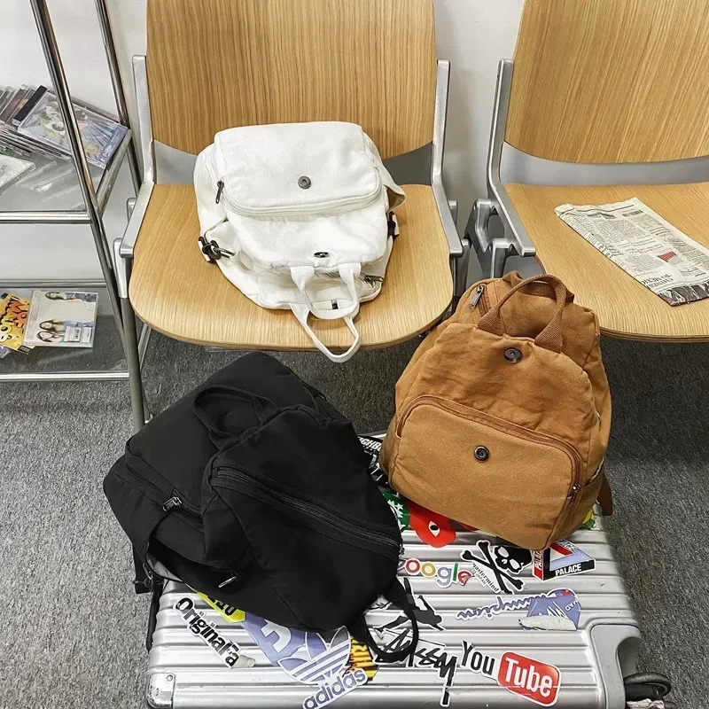 sac à dos en toile de grande capacité pour femme, sac d'école décontracté, sac à main de voyage pour étudiant, sac à main vintage pour femme, sacs initiés, po pack