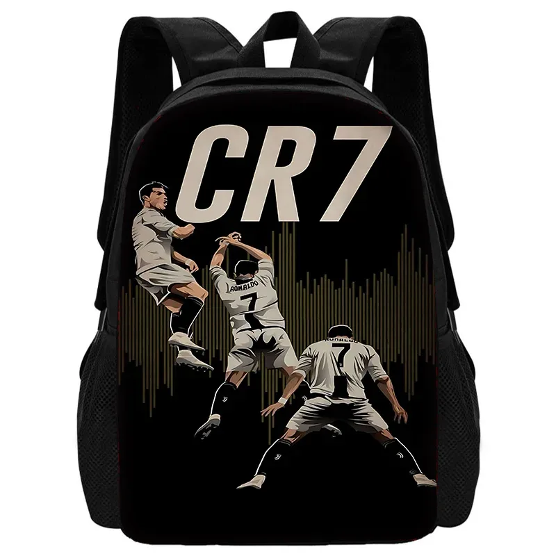 sac à dos d'école pour enfants football star avec sacs à déjeuner r-ronaldos, trousses à crayons, sacs d'école c-cr7 pour garçons et filles, meilleur cadeau