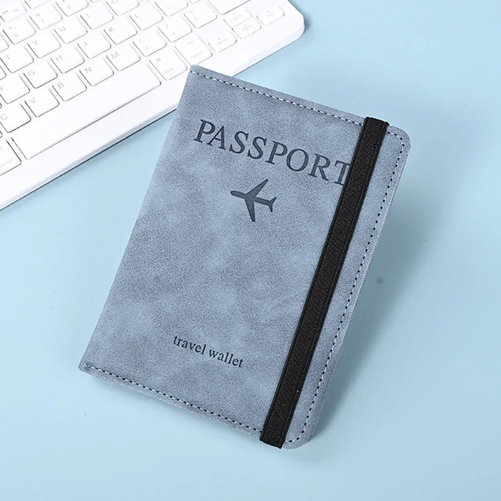 porte-passeport, couverture de passeport avec emplacement pour cartes de crédit, étui portefeuille pour passeport, indispensable pour les voyages, blocage rfid, en cuir, pour voyage a