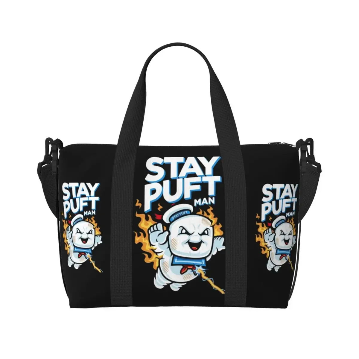 sac fourre-tout avec logo ghostbusters personnalisé pour femme, grande capacité, dessin animé, film de comédie, salle de sport, plage, sacs de voyage