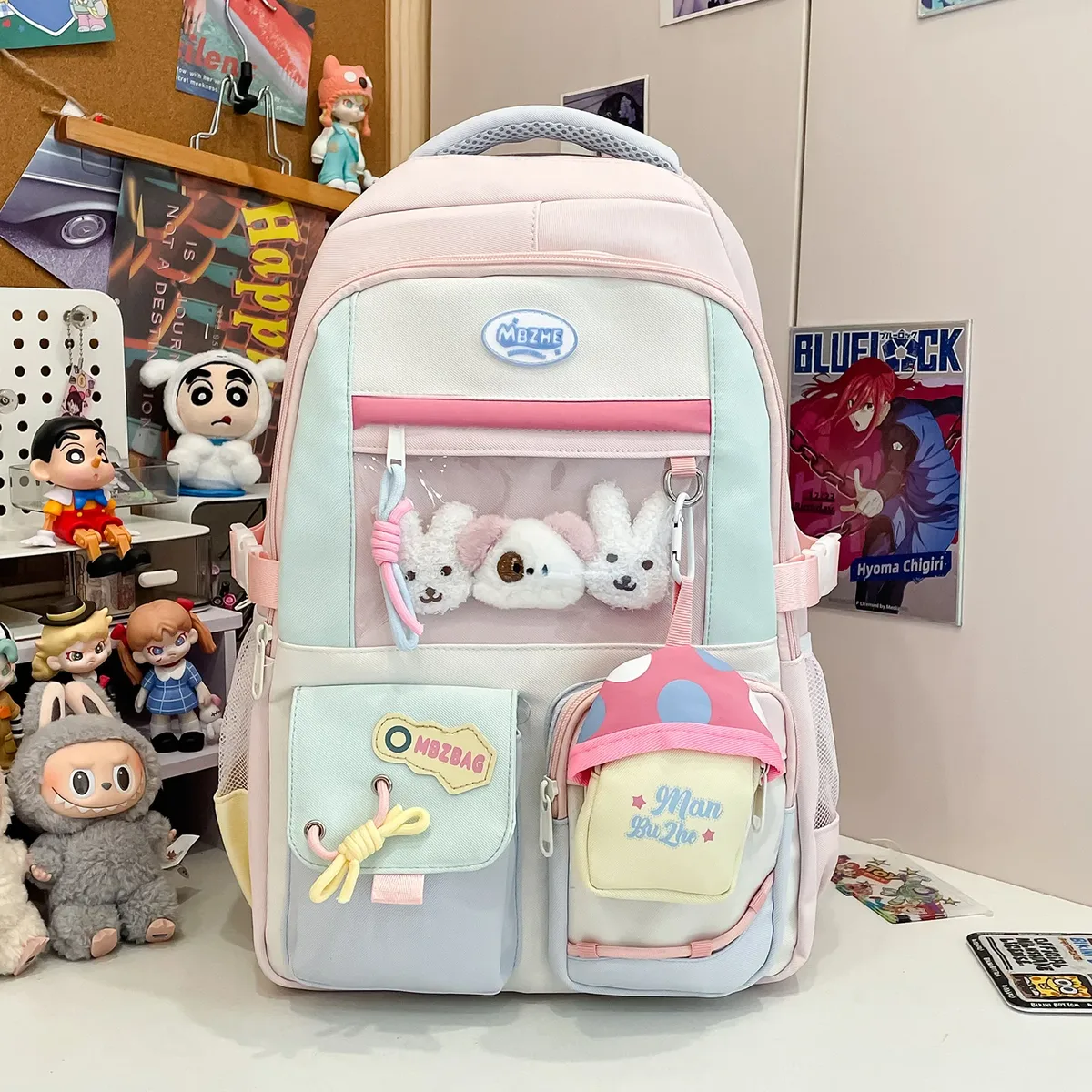 sacs à dos itabag coréens tendance, esthétiques, kawaii, transparents, pour filles, design colorblock, adaptés aux animés, grande capacité, nouveaux