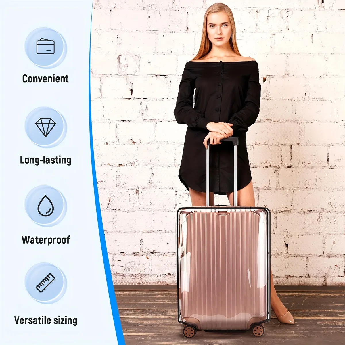 housse de protection transparente en pvc pour bagages, 1 pièce, protection universelle anti-poussière et anti-rayures pour valises de voyage de 20 à 28 pouces