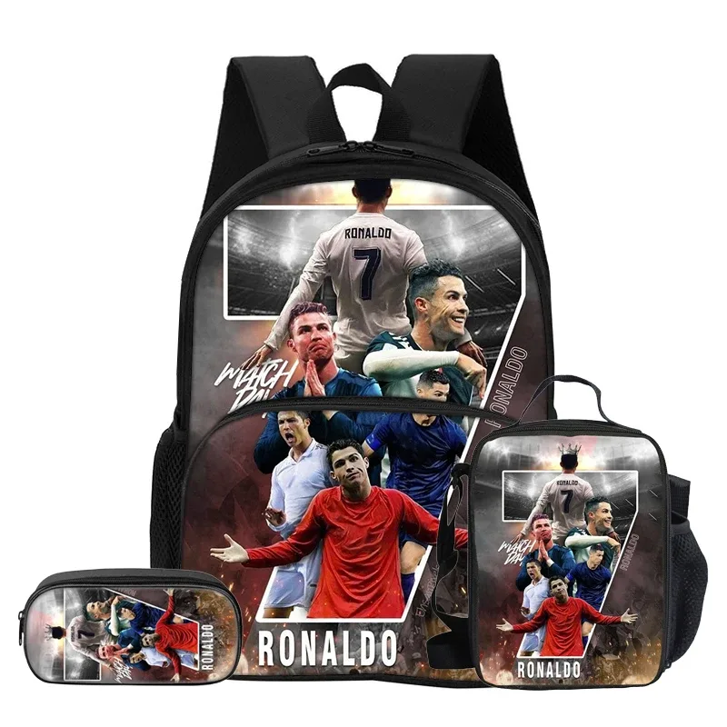 sac dos nylon noir motif football dynamique bandoulière arquée fermeture éclair integree informatique unisexe voyage