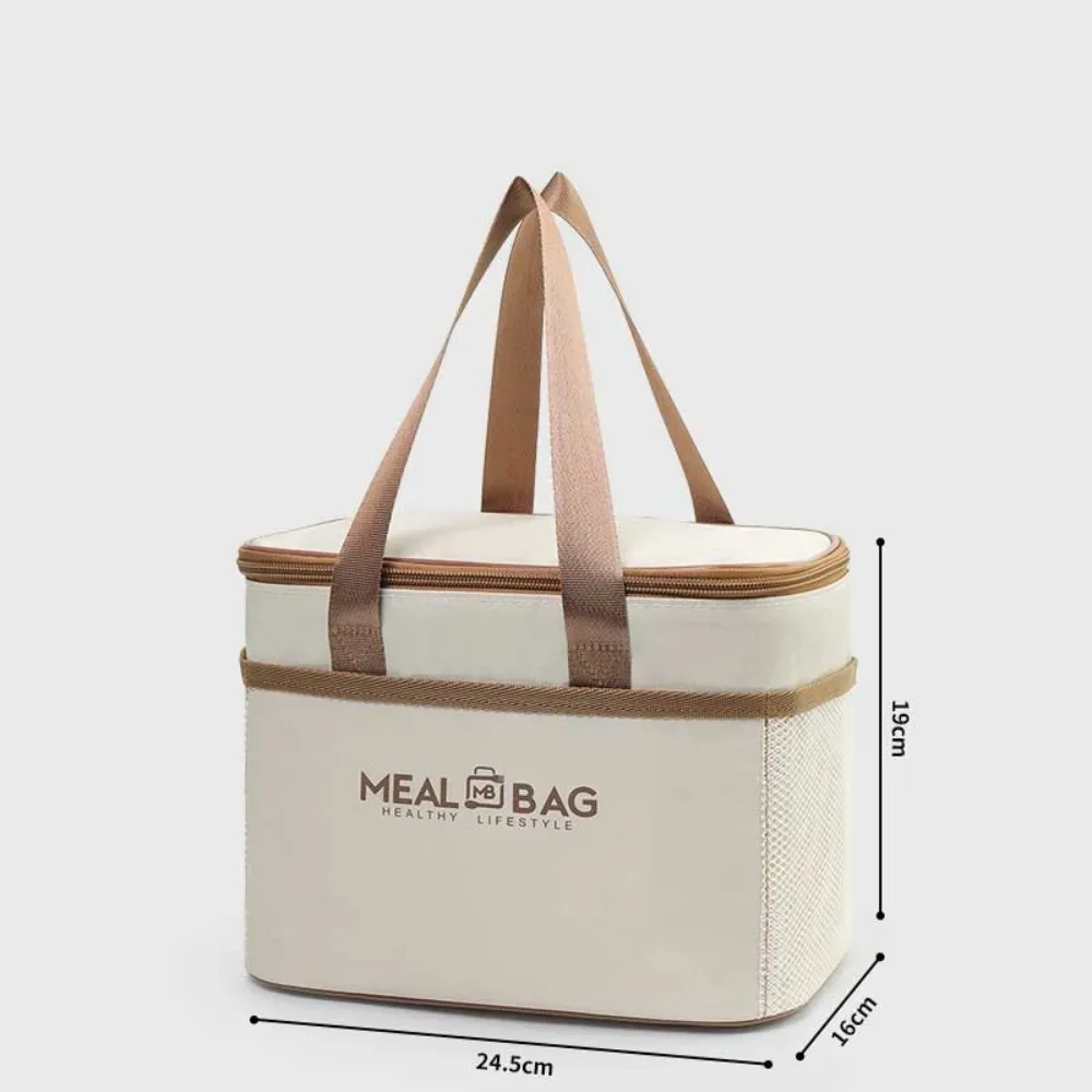 sac de rangement pour boîte à déjeuner en papier d'aluminium, sac d'isolation thermique épais et isolé, sac de glace portable étanche de grande capacité
