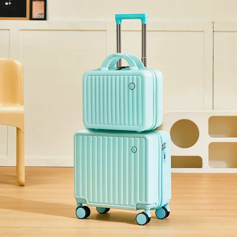 sac voyage polochon abs leger roulettes toupie poignées longueur 18 pouces ensembles bagages unisexe blanc bleu marron noir