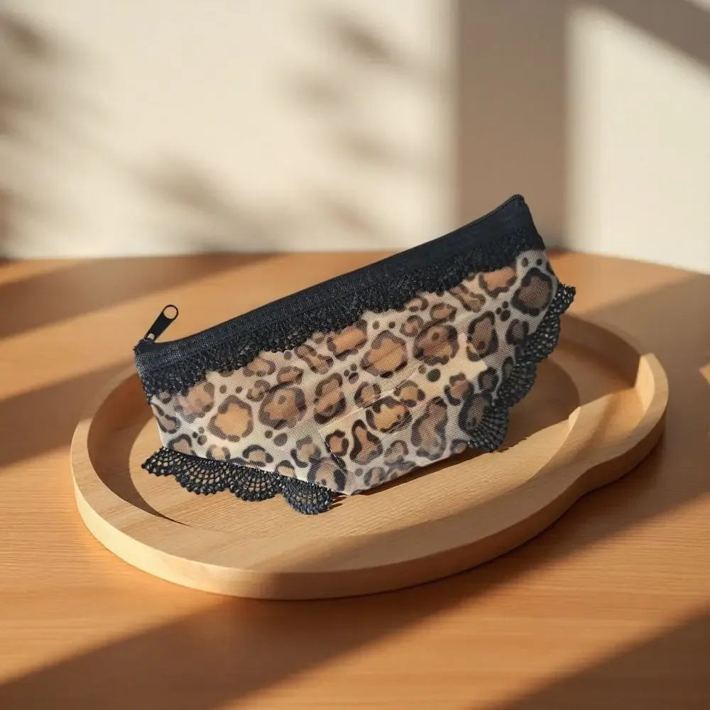 nouvelle trousse de toilette transparente y2k en maille dentelle motif cœur, pochette de rangement cosmétique pour voyage