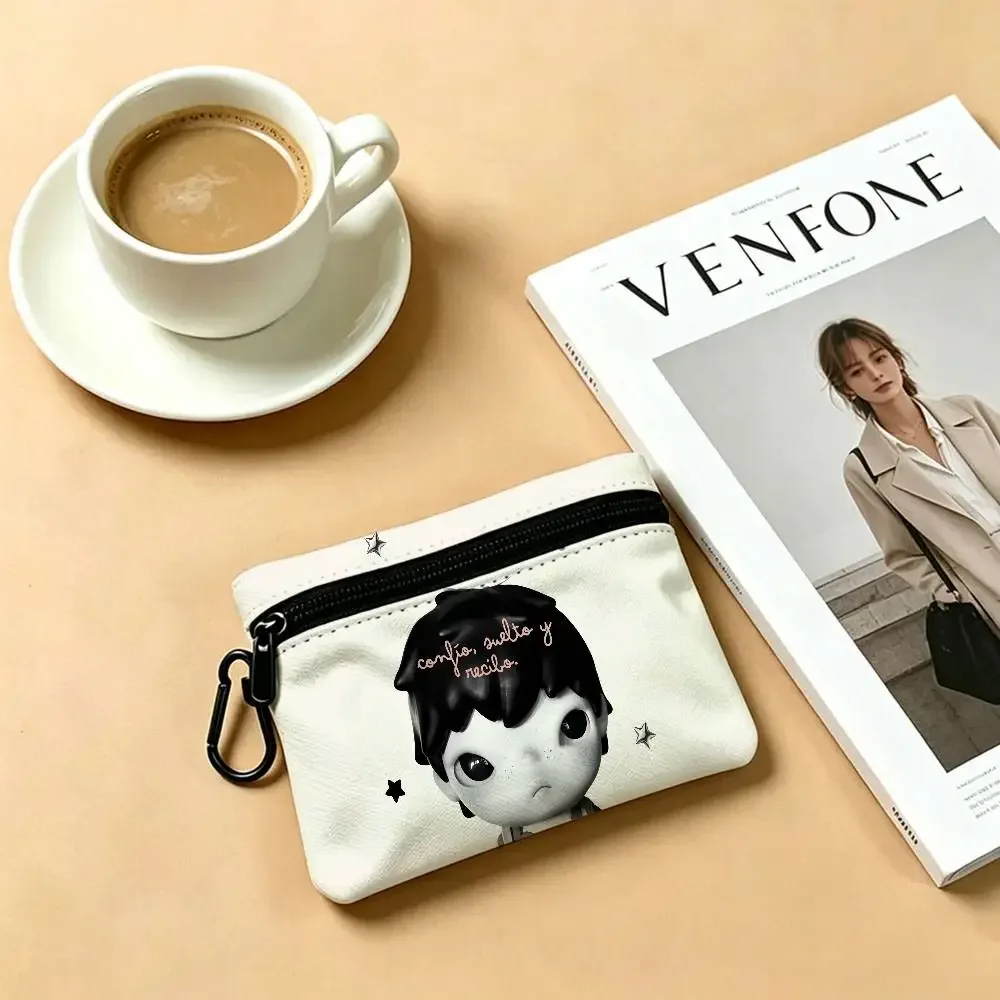 porte-monnaie oxford h-hirono mysterious-artistic avec mousqueton détachable, sac de rangement compact pour accessoires de shopping et activités de plein air