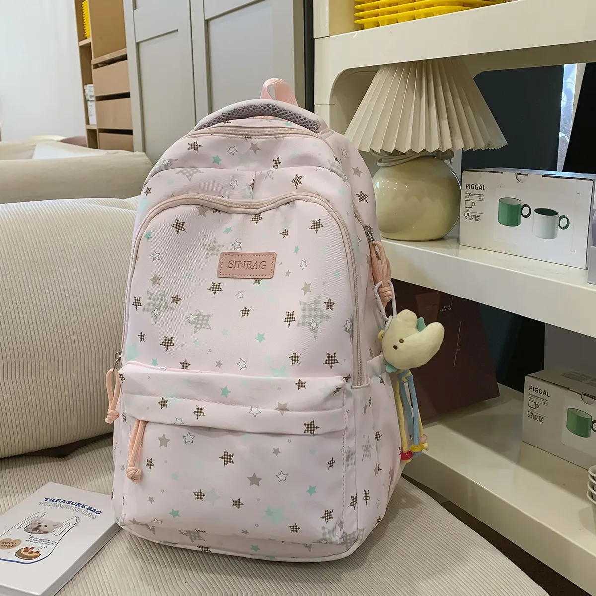 sac à dos pour filles, adolescents, garçons, enfants, sacs à dos d'école décontractés, sacs à dos mignons multi-poches pour livres