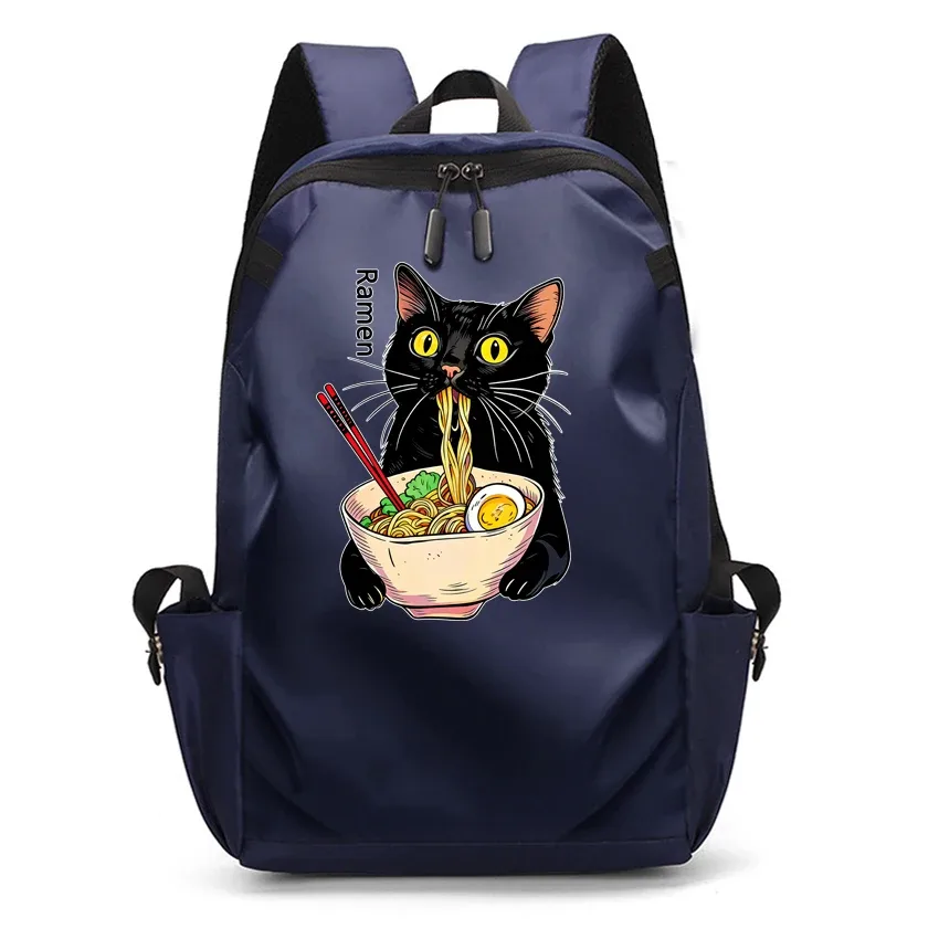 ordinateur portable usb sac à dos sac d'école drôle dessin animé ramen chat motif imprimé sac à dos sac à dos hommes femmes loisirs sac à dos