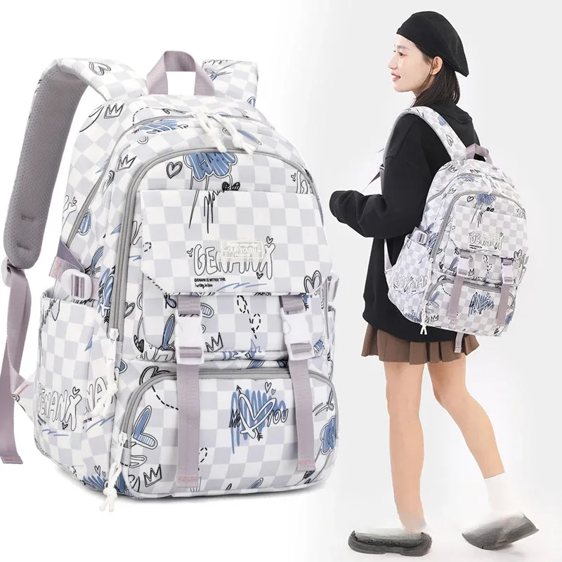 sacs à dos pour filles impression nylon sacs d'école primaire imperméables grade 1-6 grande capacité sac à bandoulière pour enfants mochila escolar