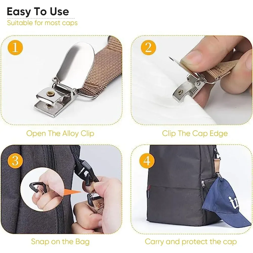 clip voyage chapeau nylon bande élastique boucle métal sécurité robuste fixation sac main dos bagages enfants ados camping extérieur