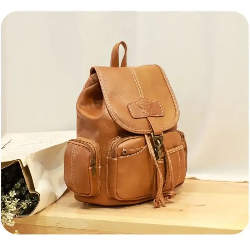 sac à dos rétro pour femme style hong kong, sac de voyage tendance avec crochets, sac à bandoulière souple et polyvalent imperméable 2026