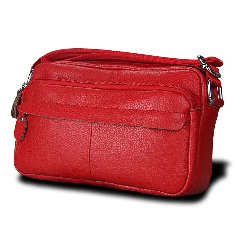 sacs à main en cuir de vache group pour femme, sacoche à fermeture éclair, poche souple pour téléphone, bandoulière de haute qualité