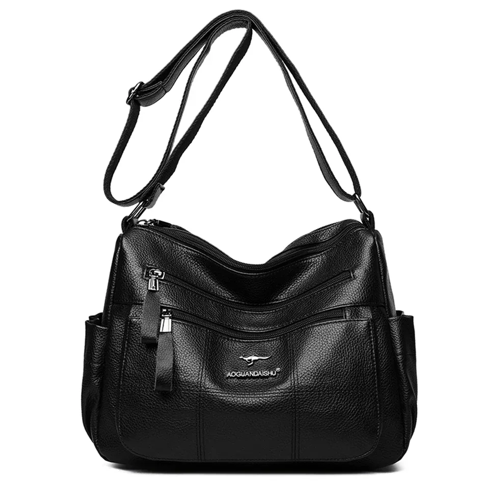 sacs à bandoulière en cuir souple multi-poches pour femmes, sacs à main classiques lancés, sacs à main de luxe de créateur, haute qualité, 2024