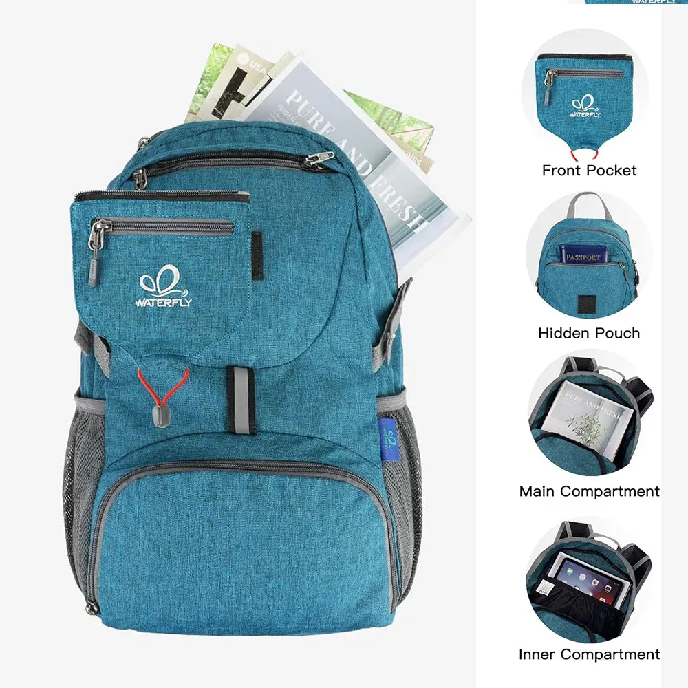 waterfly petit sac à dos léger pliable 20l ultra léger pliable voyage randonnée camping sac à dos sac de jour pour homme femme