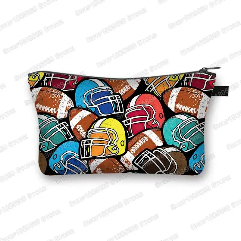 trousse à cosmétiques pour football, baseball, basket-ball, trousse de toilette de loisirs, trousse de maquillage pour femmes, petite pochette pour rouge à lèvres, sacs à cosmétiques
