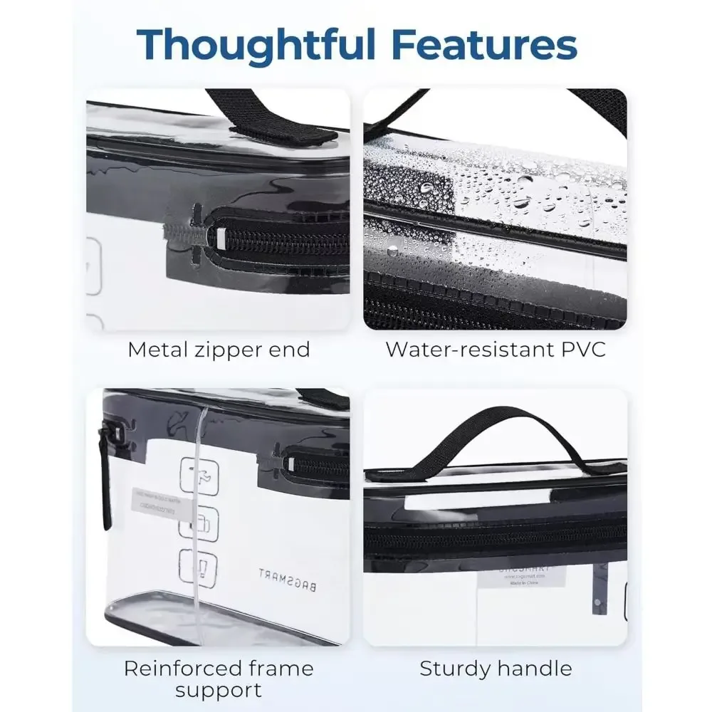 nouvelle trousse de toilette transparente en pvc, grande capacité, organisateur de cosmétiques, sac de rangement de voyage imperméable et épaissi