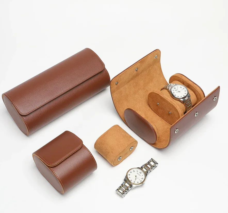 étui à montre personnalisé avec logo, en cuir pu de luxe, gravure de nom, organiseur pour hommes à 1, 2 ou 3 emplacements, boîte à montre de voyage, cadeau pour femmes, boîte de présentation de montre