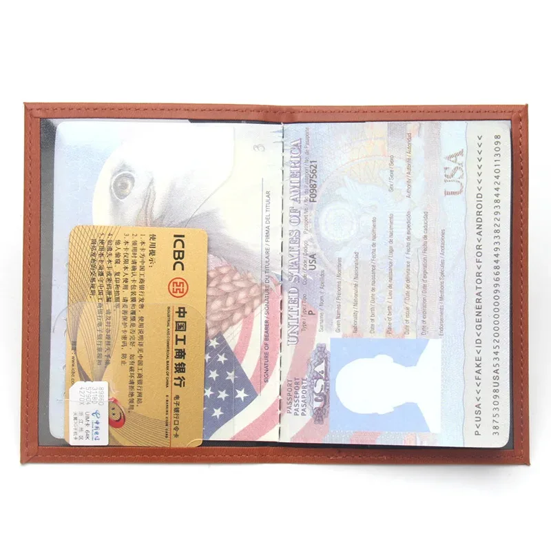 nouveau porte-passeport emblème national russe en cuir double tête aigle passeport couvre portefeuille voyage passeport couverture porte-carte d'identité