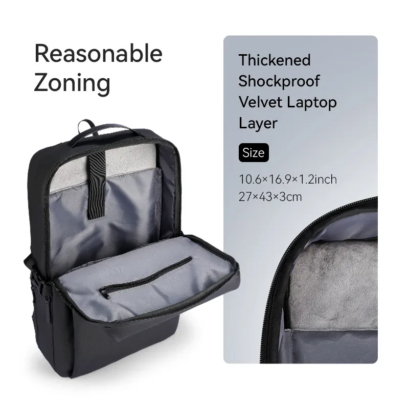 sac à dos pour ordinateur portable mark ryden, tissu oxford hydrofuge avec poche rfid et porte-bouteille d'eau