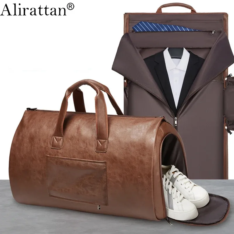 nouveau sac de rangement pliable en cuir souple pour costumes, pour femmes et hommes, sac de voyage de fitness à grande capacité, design tendance