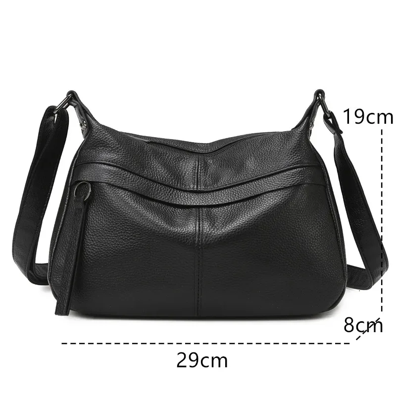sac à main et pochette 100 % cuir de vachette, nouvelle mode, sac à bandoulière avec larges sangles, sac messager souple en cuir véritable pour femme