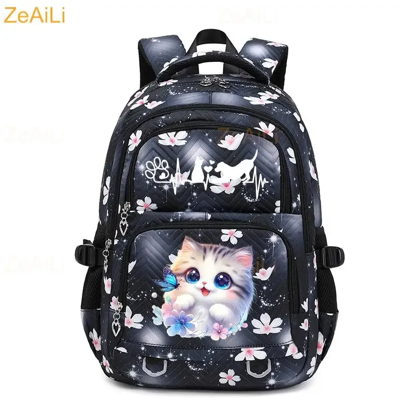 sac à dos imperméable pour femmes, motif libellule et floral, sac de voyage pour adolescentes, cartable pour adolescentes, mochila