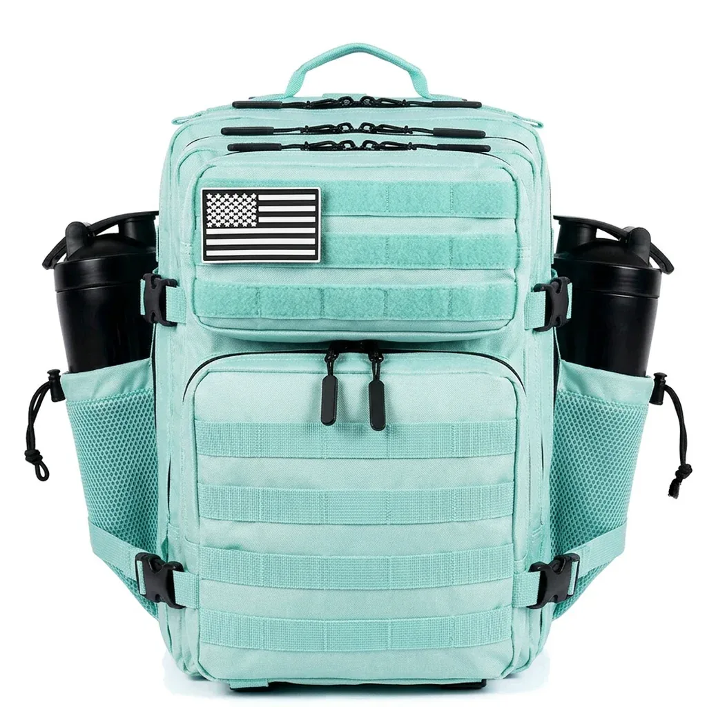 sac dos oxford université vert pastel bandes noires poche lateral ceinture air fonction voyage randonnée camping attributs modulables impermeabilite