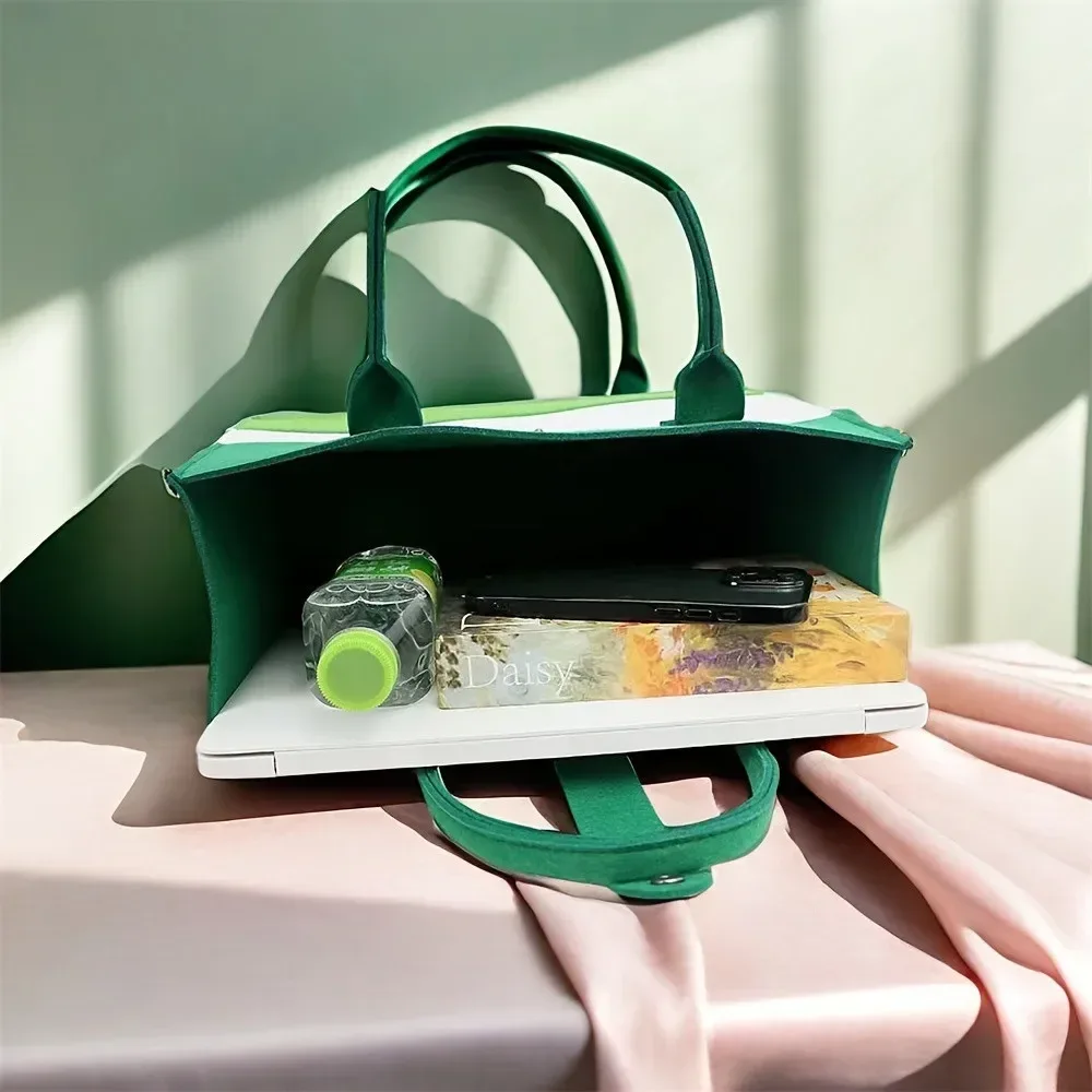 sac fourre-tout en toile rayée pour femmes, 1 pièce, sac à main multifonctionnel de banlieue, sac à bandoulière, sac de rangement pour shopping