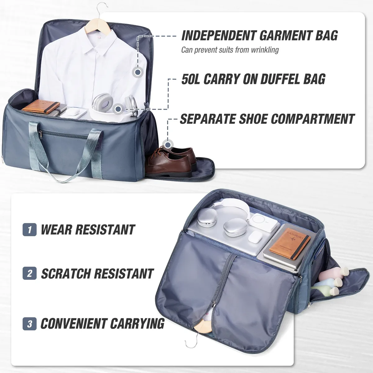 sac de voyage pliable pour hommes, sac de voyage convertible, sac de voyage suspendu pour vêtements, sac de voyage d'affaires, sac de voyage pour vêtements