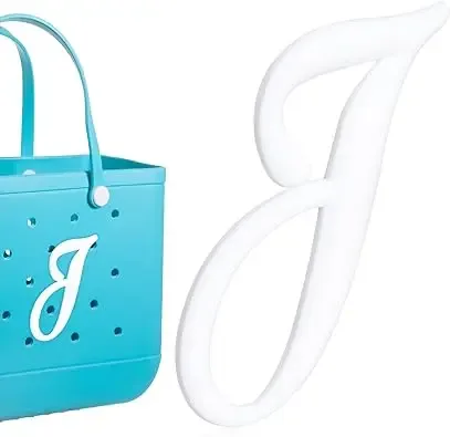 1pc lettre décorative pour sac à main, lettres de l'alphabet de couleur blanche accessoires de décoration lettres de l'alphabet 3d pour sac fourre-tout de plage