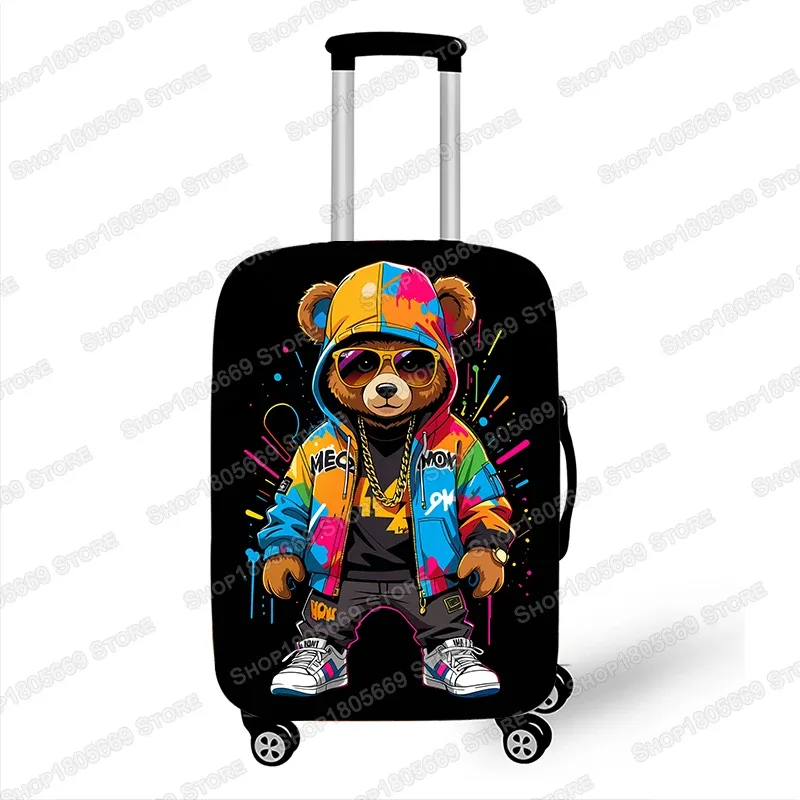housse de bagage pour poupée ours femme, graffiti, pour voyage, femmes et hommes, accessoires de voyage, anti-poussière, élastique, valise, boîtier de chariot