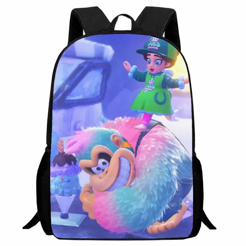 sac dos nylon donkey kong animé joyeux course combat famille grande capacité voyager école